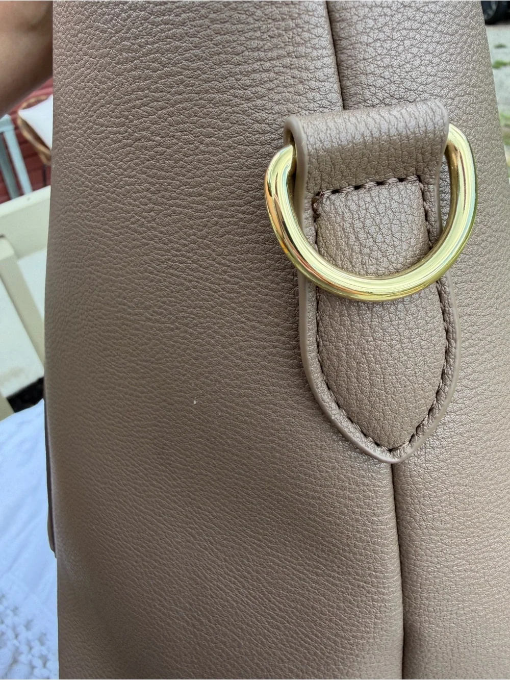 Katie Liston Milan Cabin Bag Taupe Leather-Look
